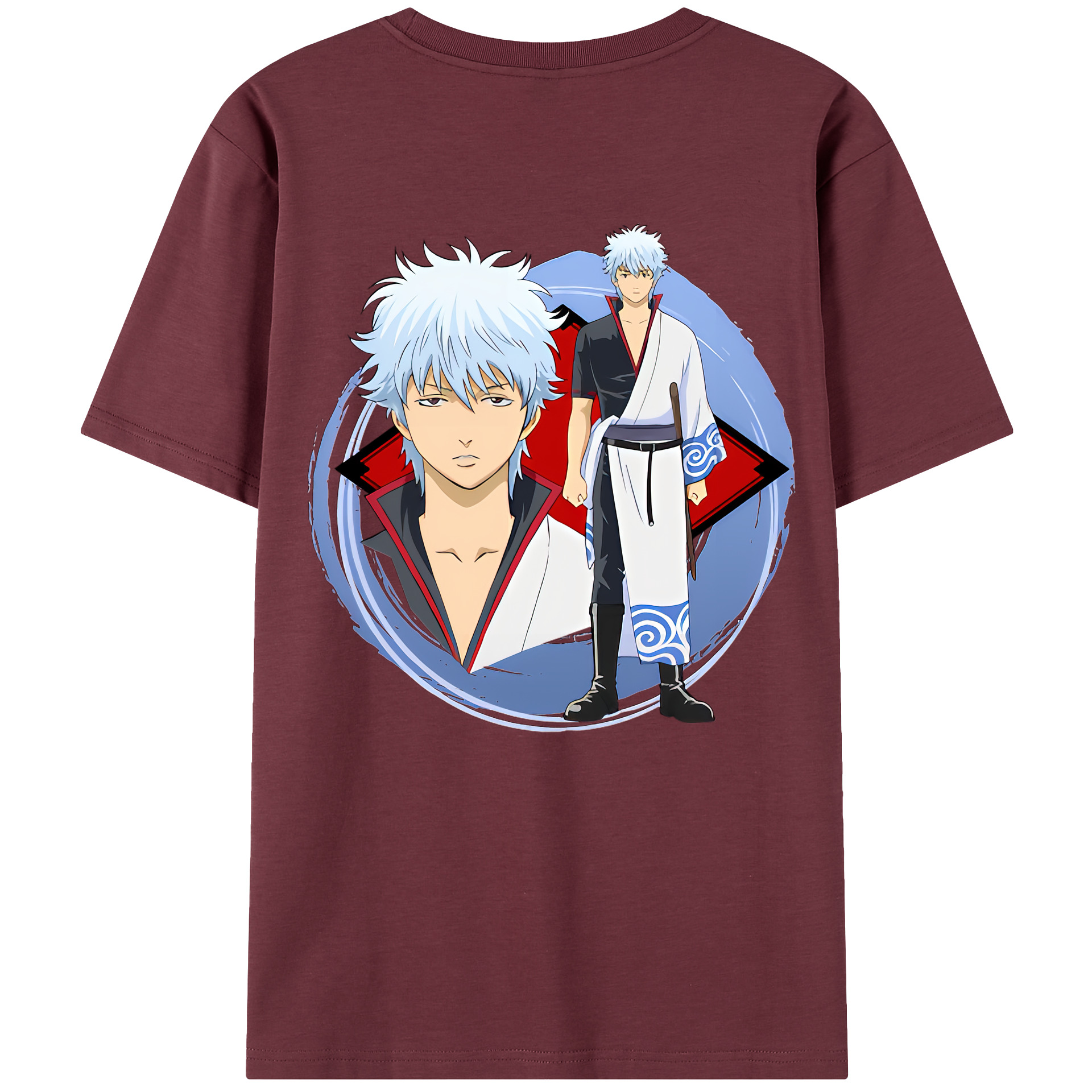 （画像用） ぎんたま 坂田銀時（さかたぎんとき） 神楽 志村新八（しむら しんぱち） GINTAMA Sakata Gintoki Kagura Shimura Shinpachi 綿100％半袖Tシャツ（背面プリント）